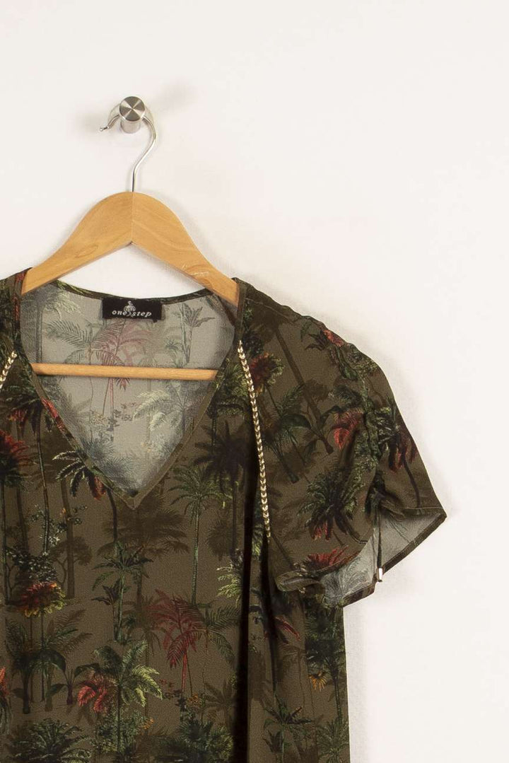Top vert à motifs - Taille S/36
