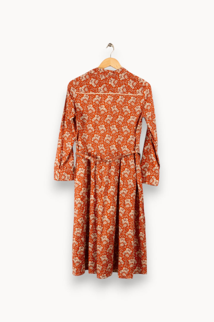 Robe orange fleurie - Taille M/38