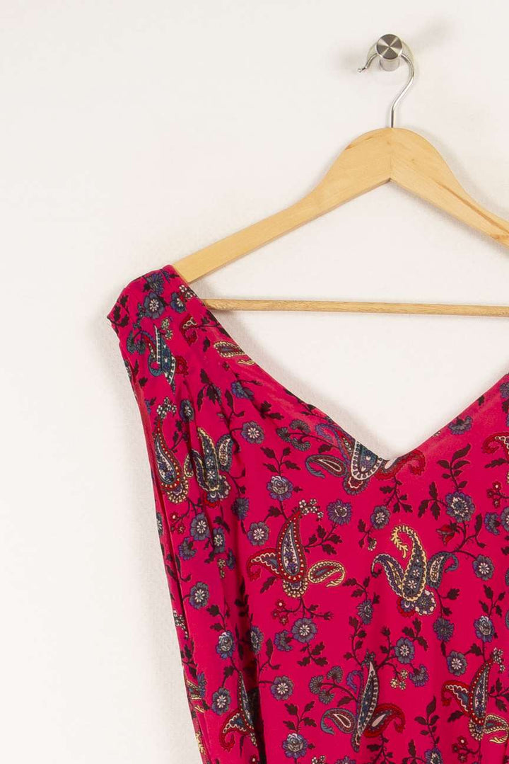 Robe longue rose à motifs - Taille L/40