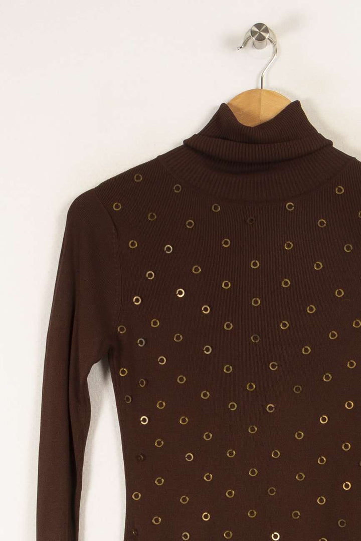 Pull marron avec détails - Taille S/36