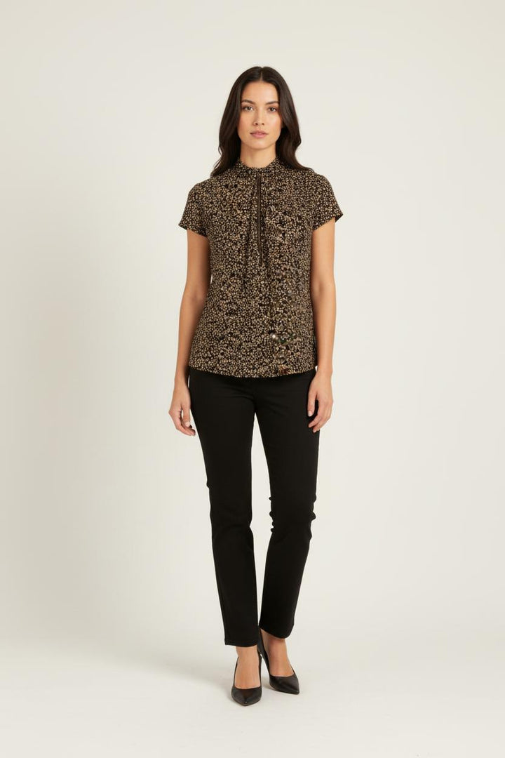 Top noir à motifs - Taille M/38