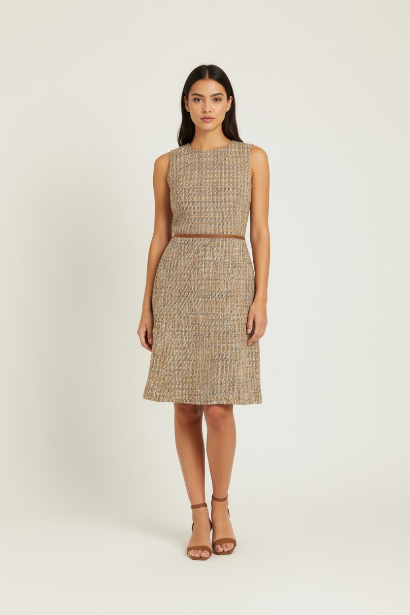 Jupe en tweed marron et bleu - Taille S/36