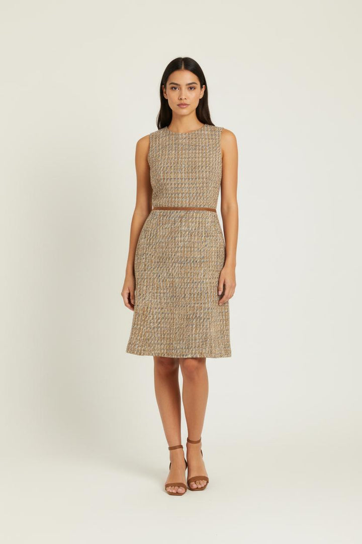 Jupe en tweed marron et bleu - Taille S/36