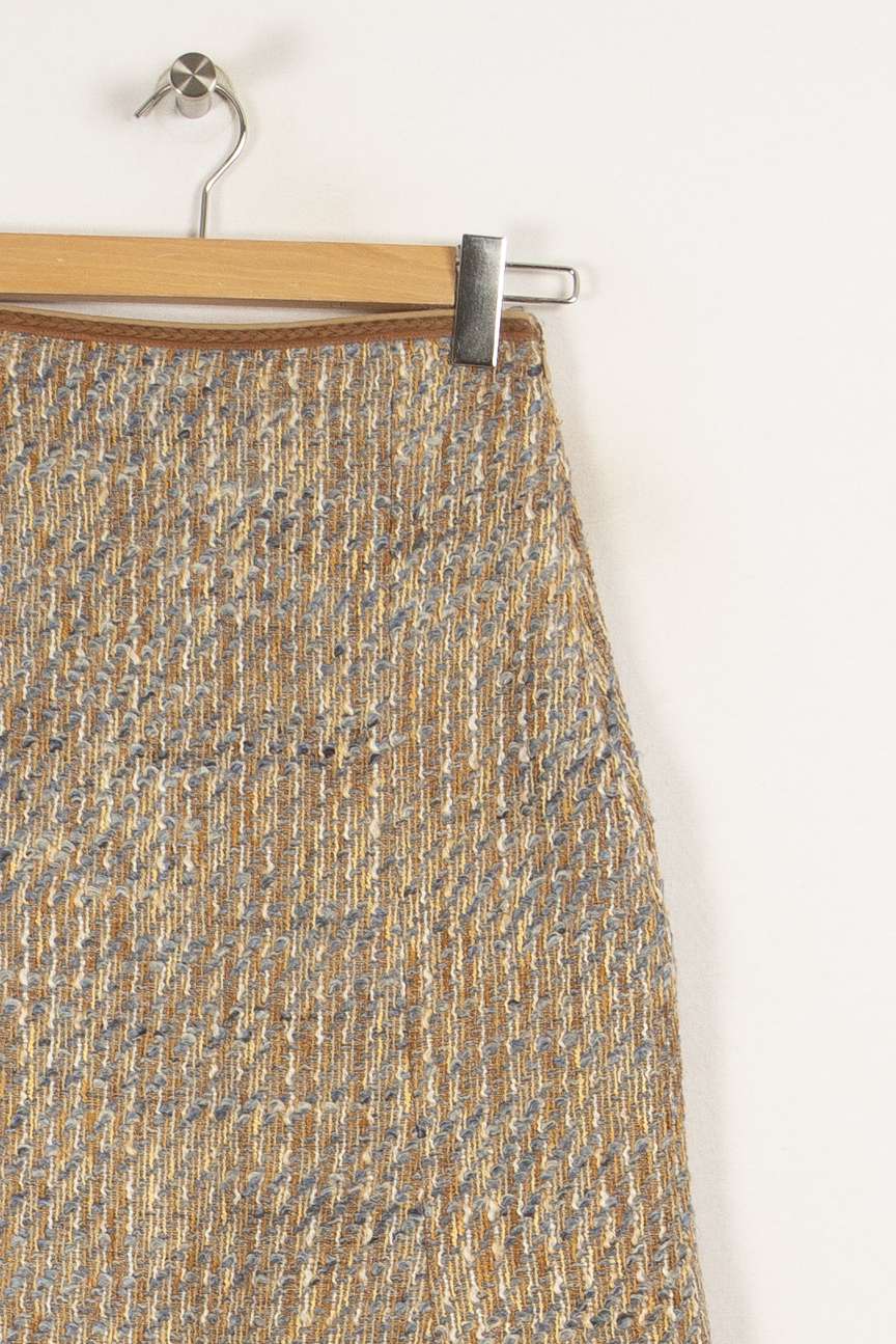 Jupe en tweed marron et bleu - Taille S/36