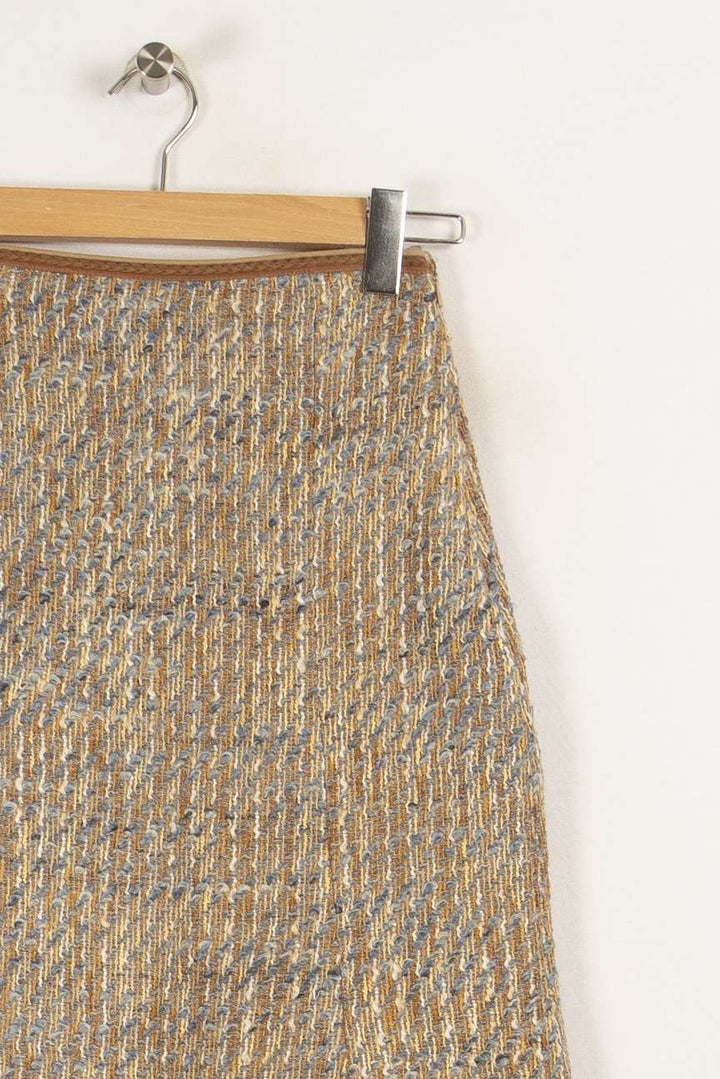 Jupe en tweed marron et bleu - Taille S/36