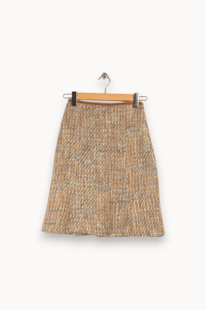 Jupe en tweed marron et bleu - Taille S/36
