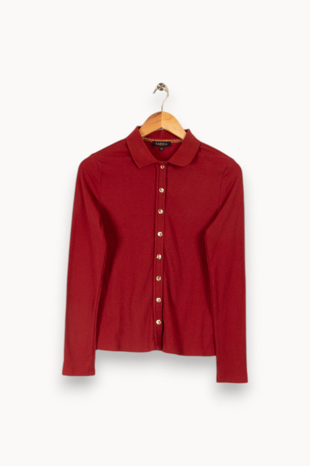 Chemise côtelée bordeaux - Taille XS/34