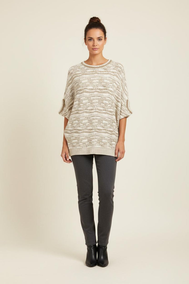 Pull Beige et Blanc - Taille T.U. de la marque Maje | PARAD20901 - Vendu par Paradigme - Image 1