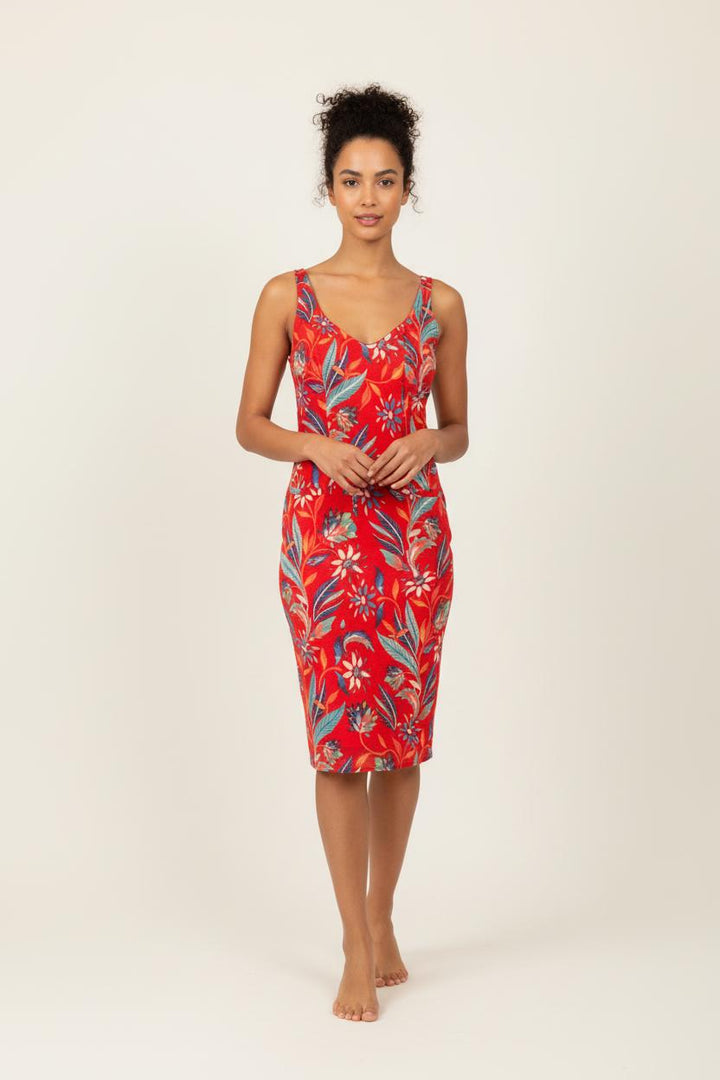 Robe rouge à motifs - Taille M/38