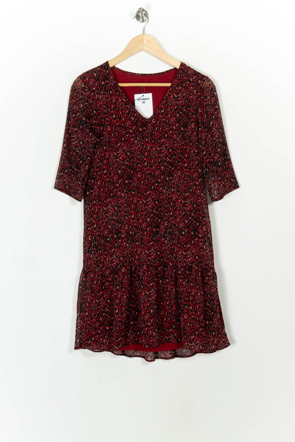 Robe Courte Bordeaux et Noir - Taille S/36 de la marque One Step | PARAD20929 - Vendu par Paradigme - Image 2