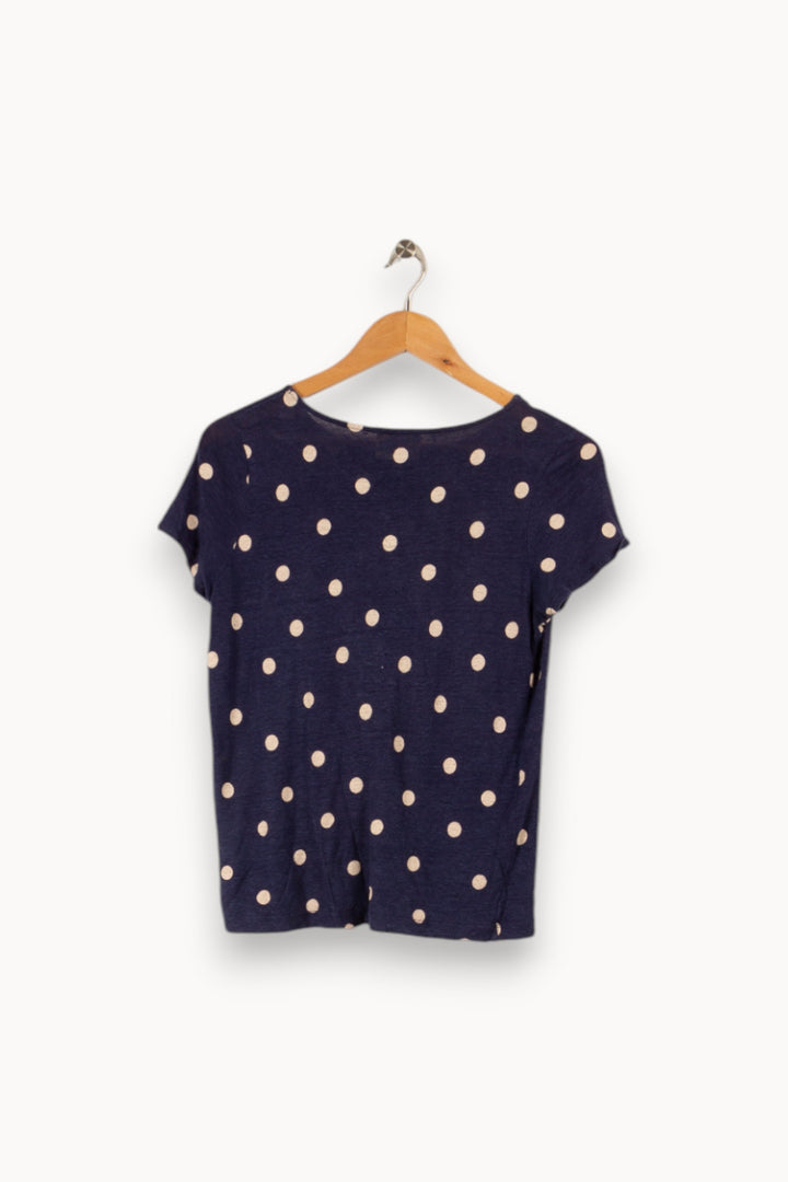 T-shirt bleu à pois - Taille S/36