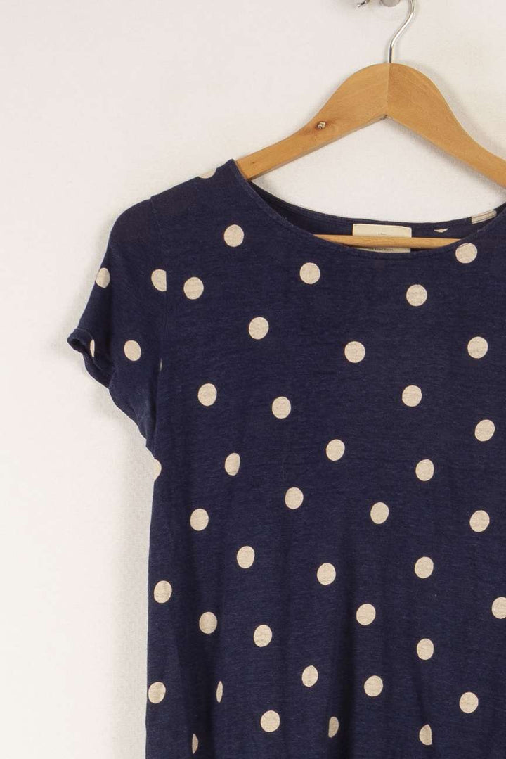 T-shirt bleu à pois - Taille S/36