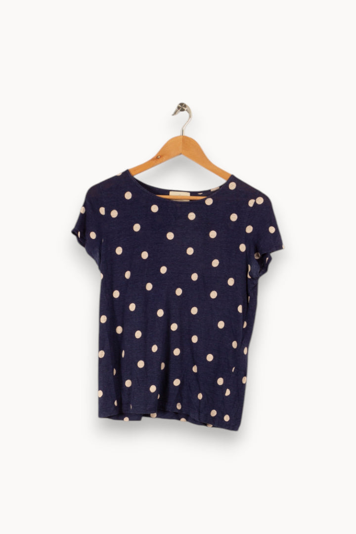 T-shirt bleu à pois - Taille S/36