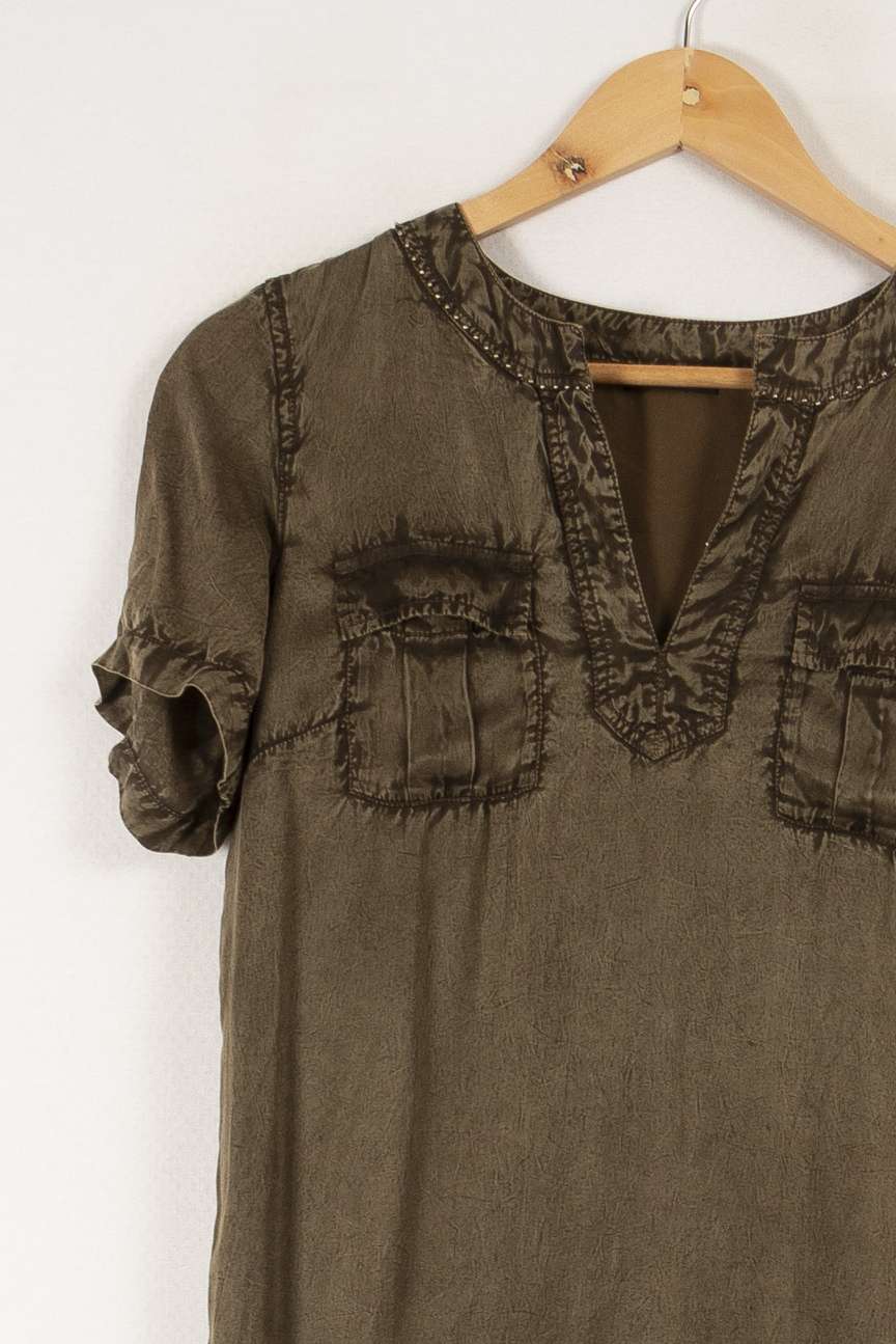 Robe verte/marron - Taille XS/34