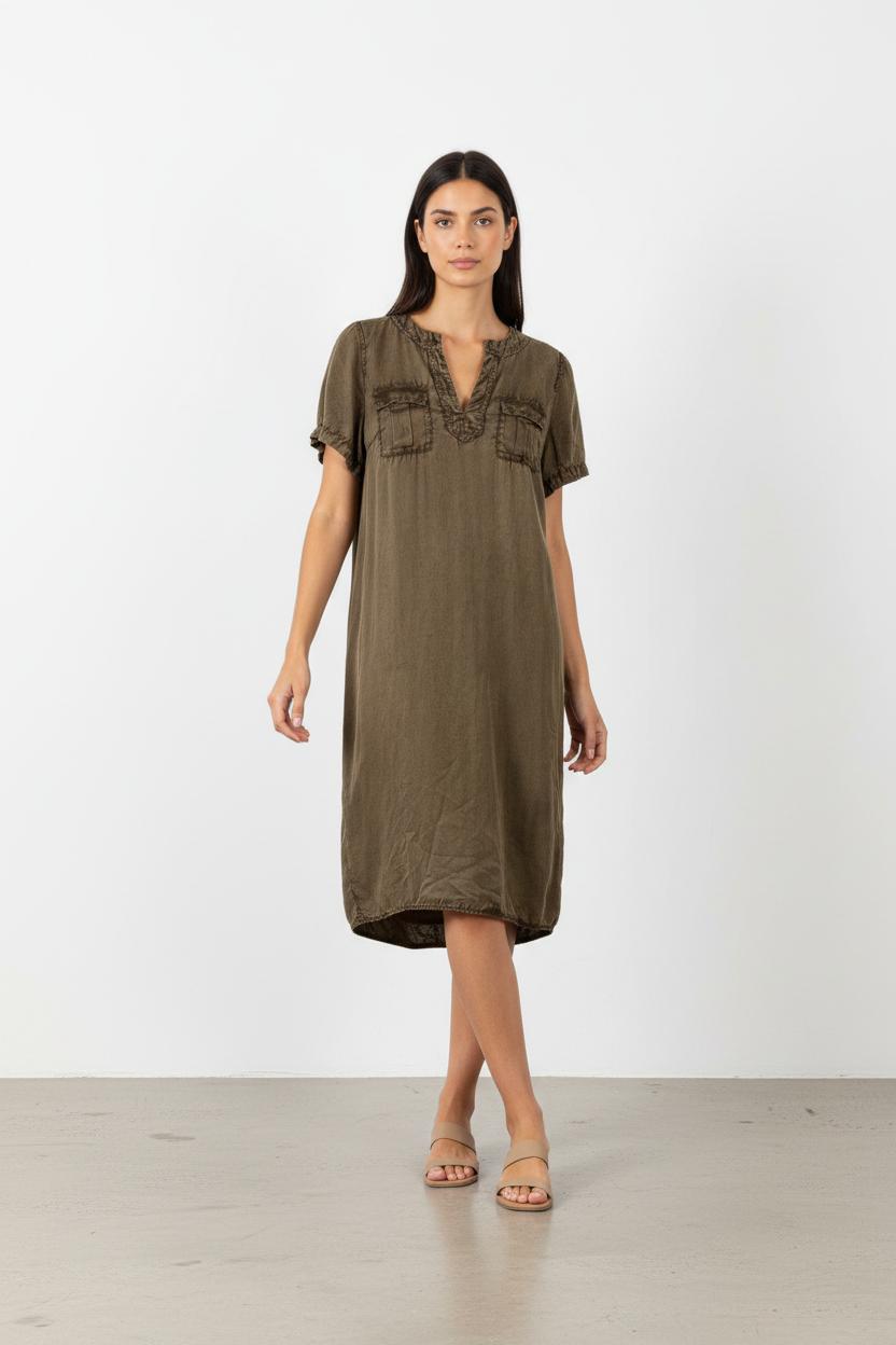 Robe verte/marron - Taille XS/34
