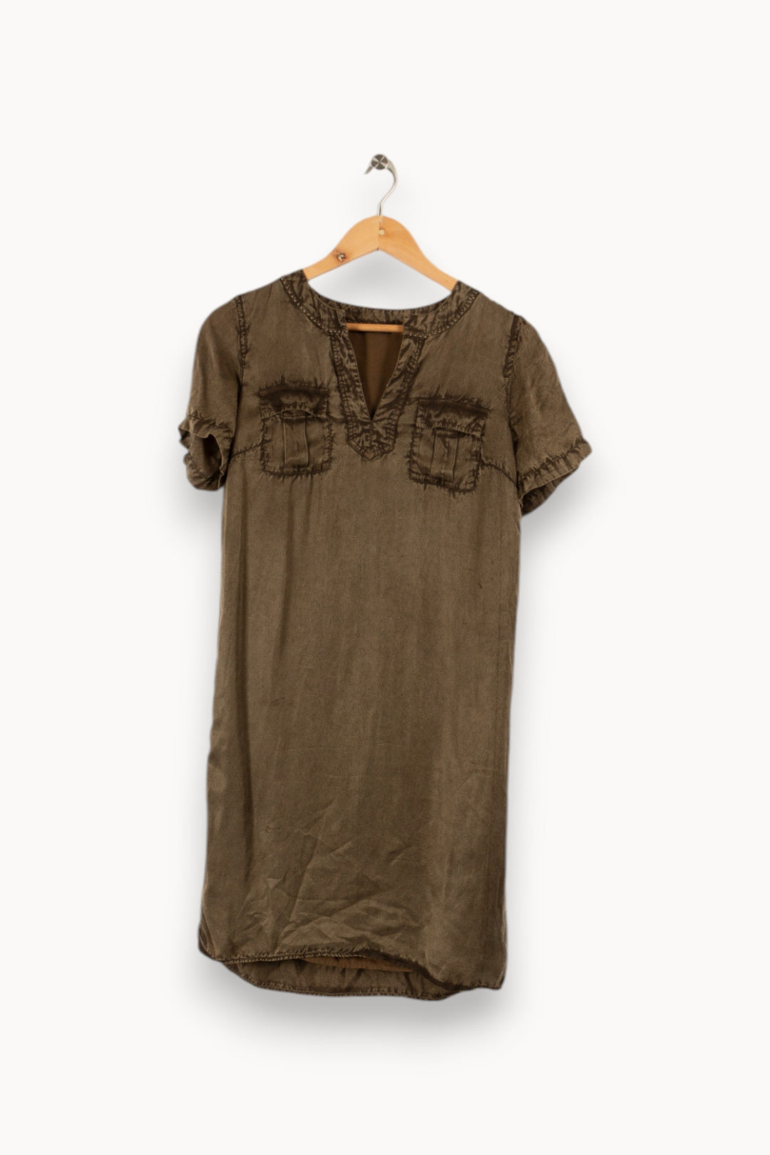 Robe verte/marron - Taille XS/34