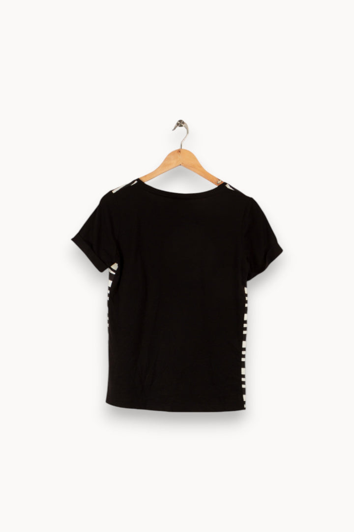 T-shirt noir à motifs zèbre - Taille M/38