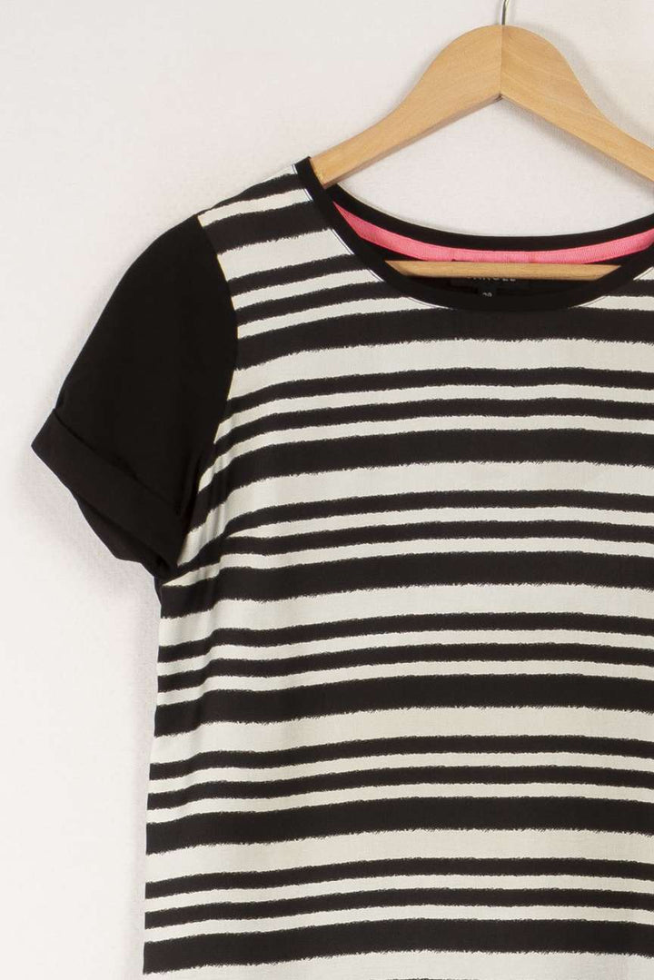 T-shirt noir à motifs zèbre - Taille M/38