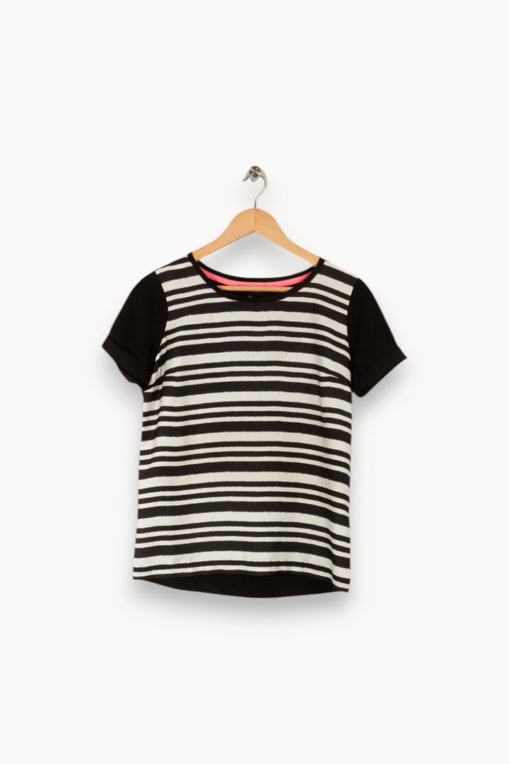T-shirt noir à motifs zèbre - Taille M/38