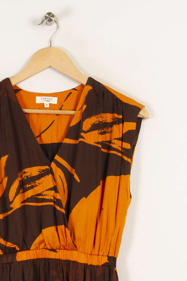 Robe orange à motifs - Taille S/36