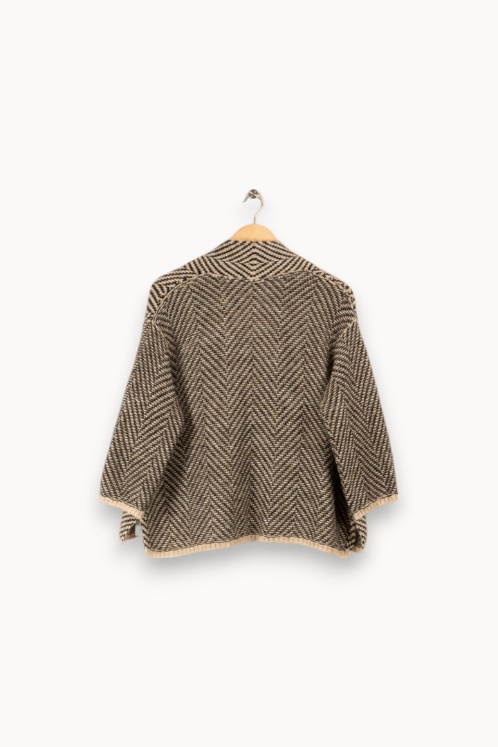 Gilet rayé marron et beige - Taille S/36