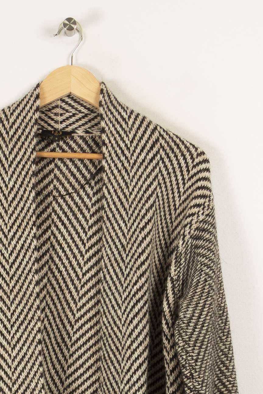 Gilet rayé marron et beige - Taille S/36