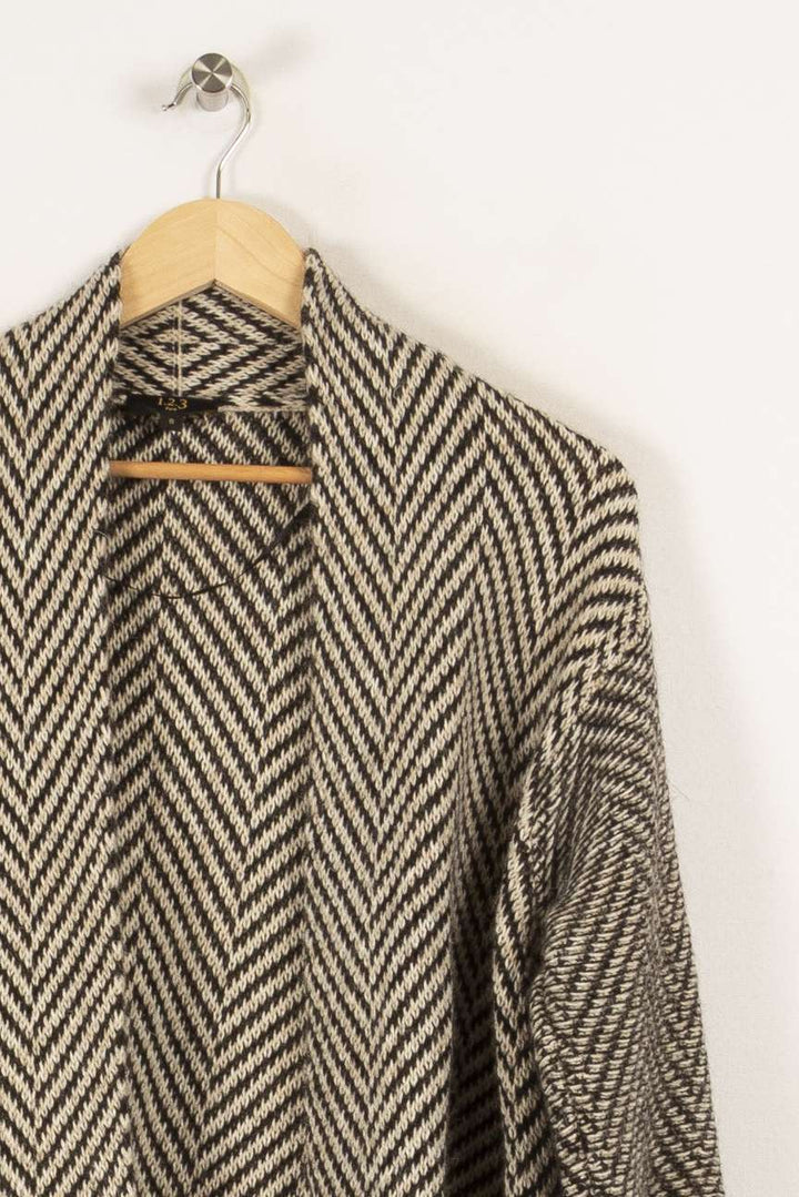 Gilet rayé marron et beige - Taille S/36