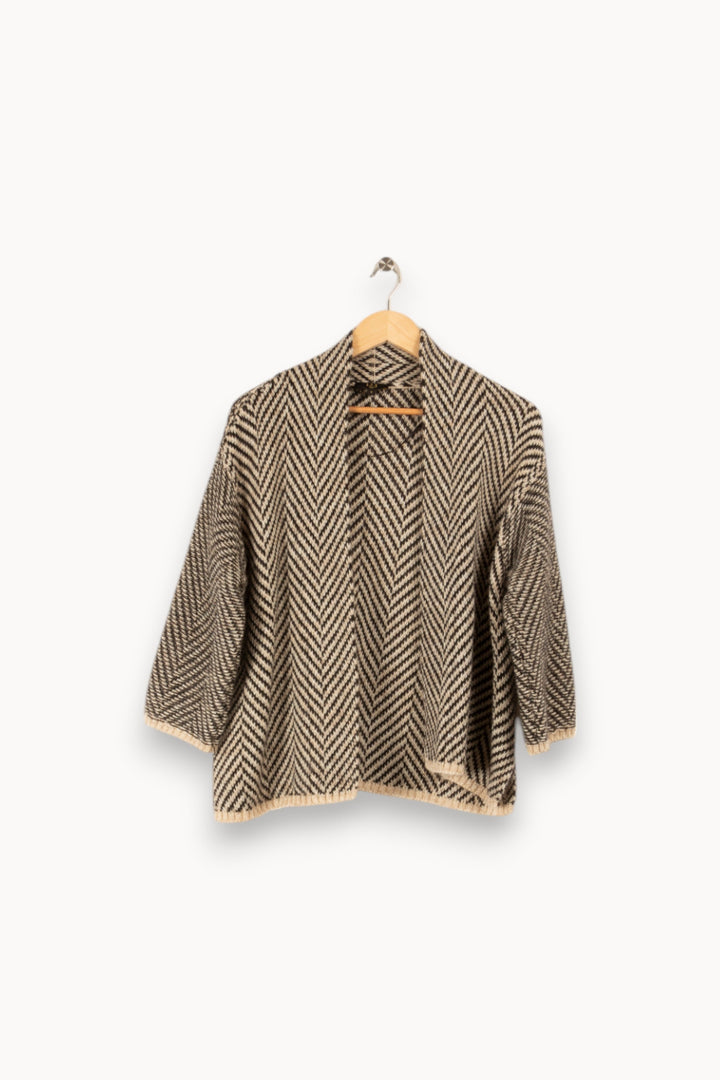 Gilet rayé marron et beige - Taille S/36