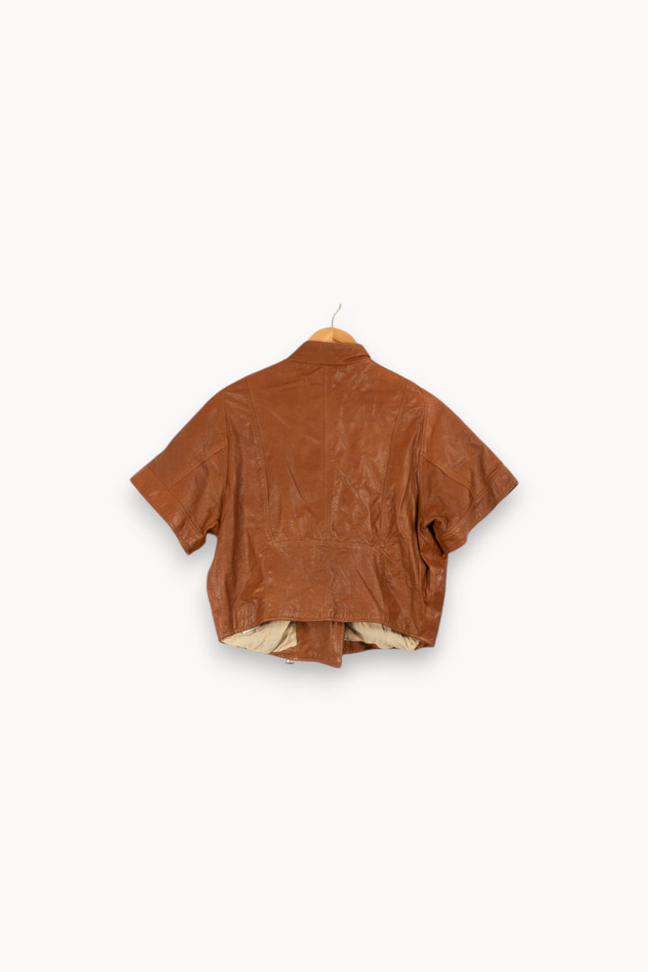 Veste en cuir marron - Taille M/38
