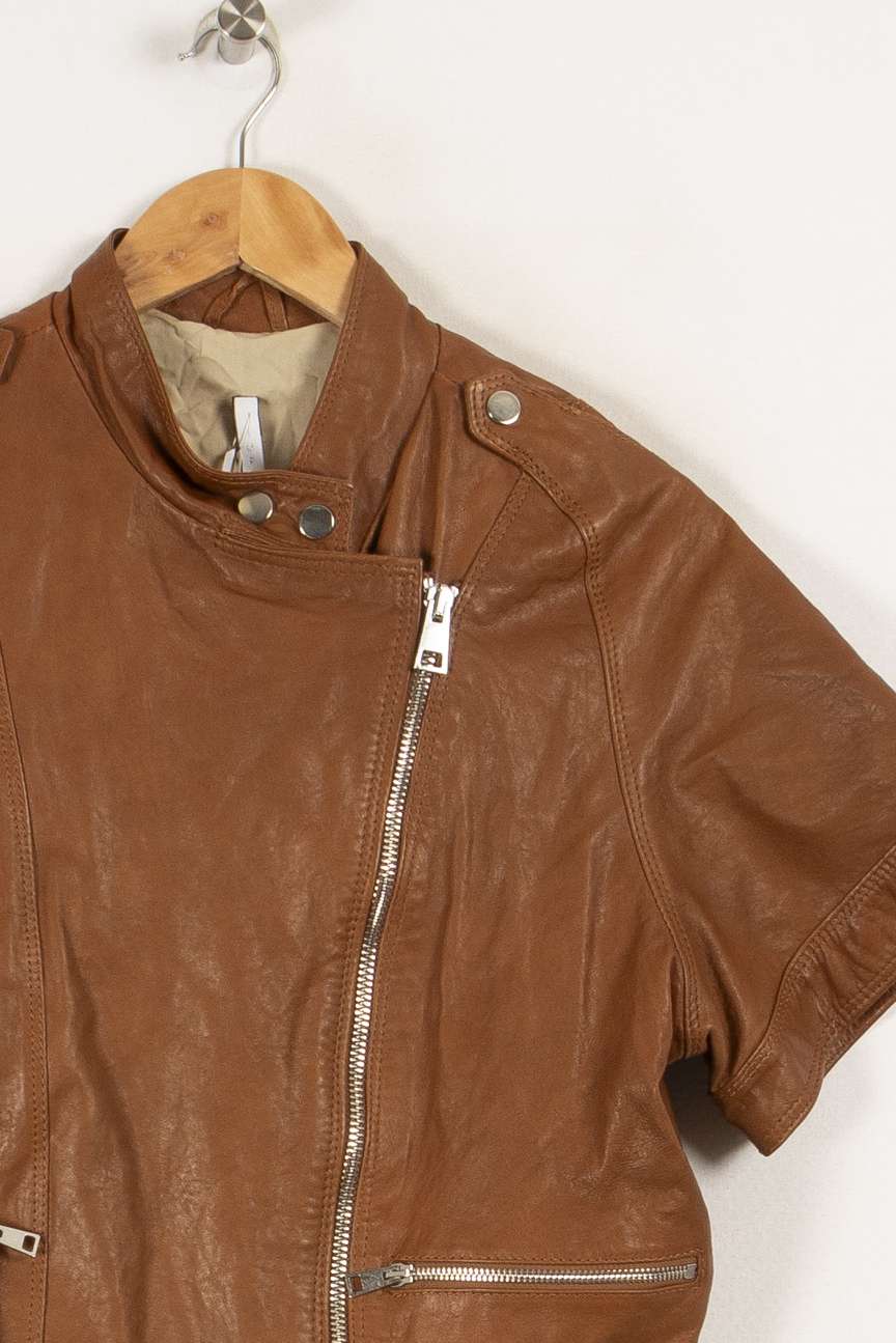 Veste en cuir marron - Taille M/38