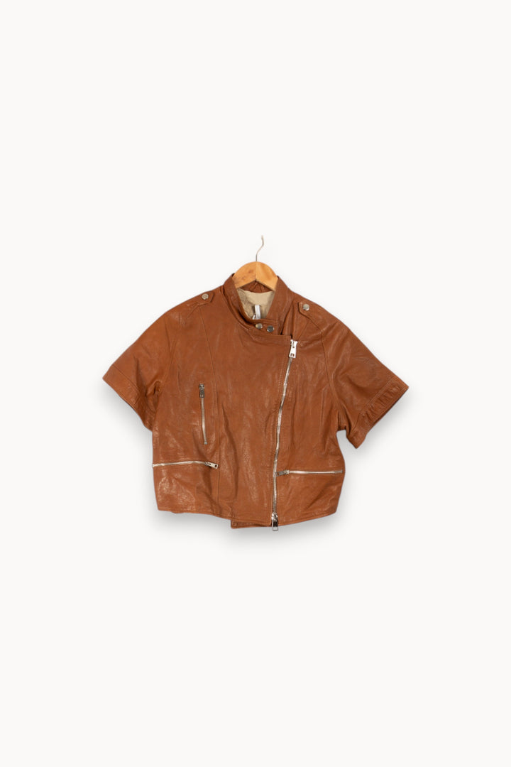 Veste en cuir marron - Taille M/38