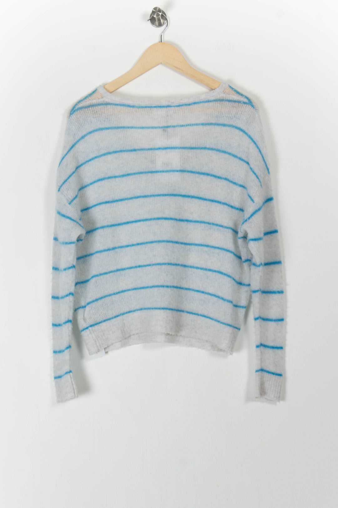 Pull Blanc et Bleu - Taille S/36 de la marque American Vintage | PARAD21300 - Vendu par Paradigme - Image 4