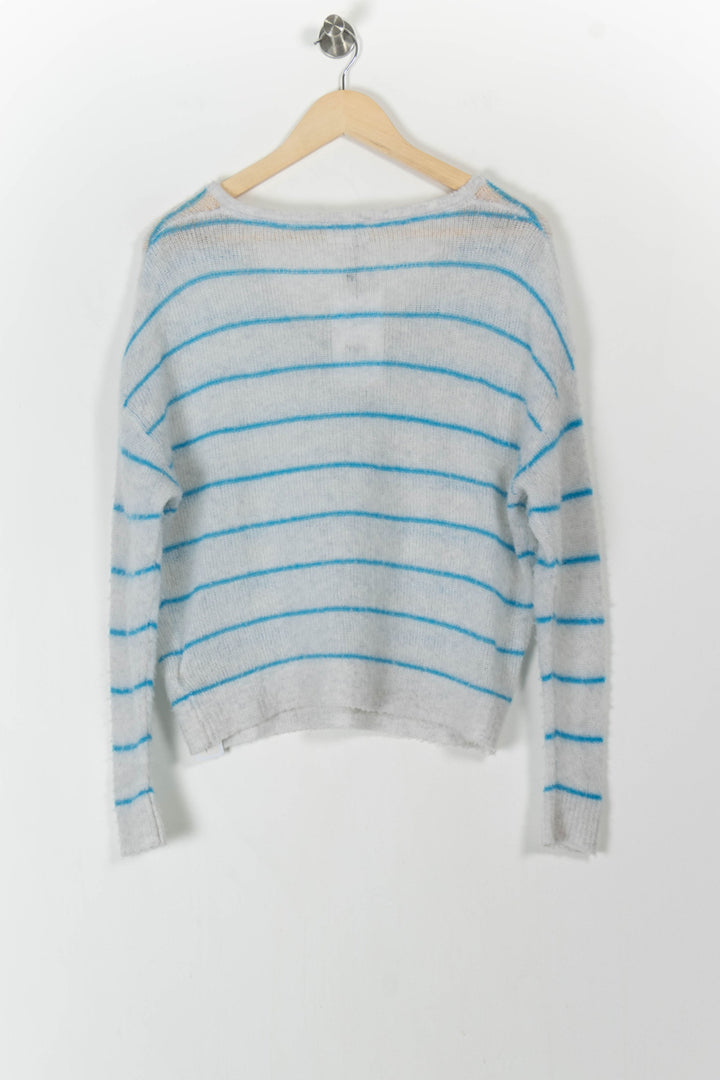 Pull Blanc et Bleu - Taille S/36 de la marque American Vintage | PARAD21300 - Vendu par Paradigme - Image 4