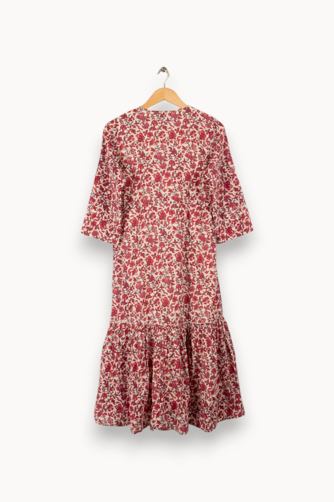 Robe longue blanche et rouge - Taille M/38