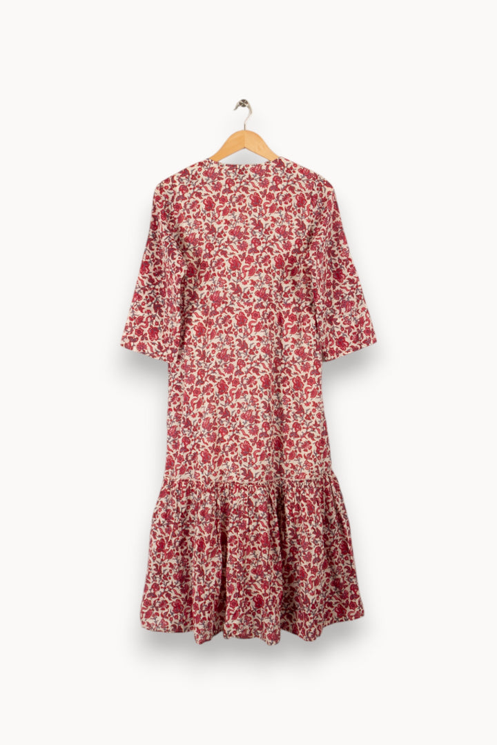 Robe longue blanche et rouge - Taille M/38
