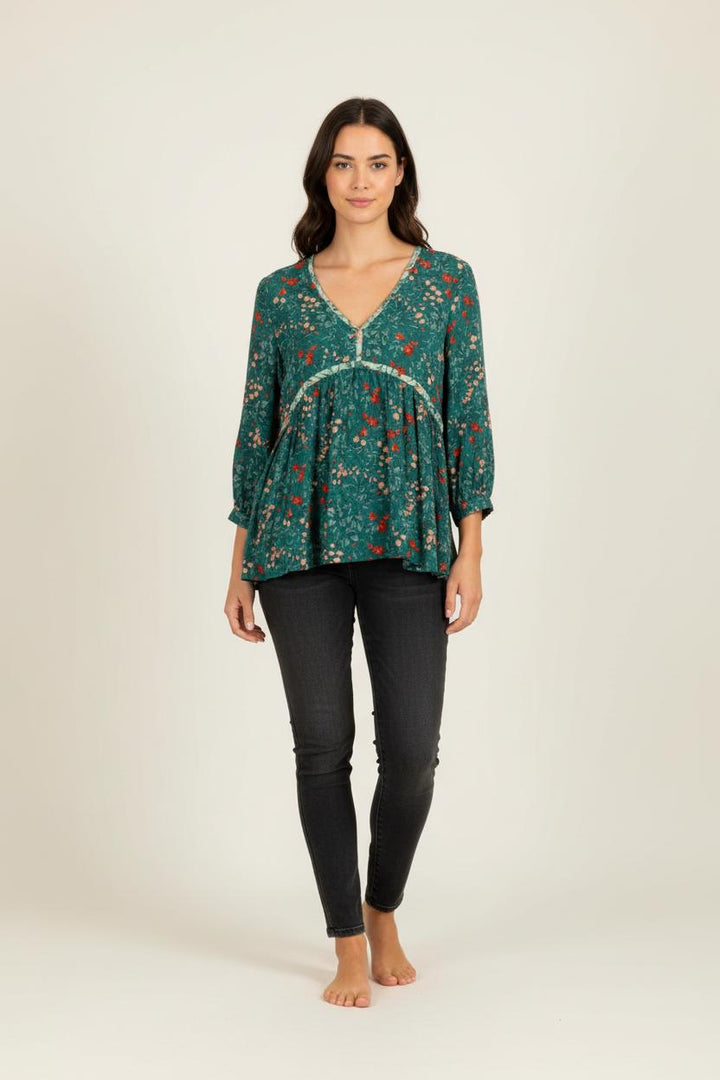 Top vert à motifs - Taille S/36
