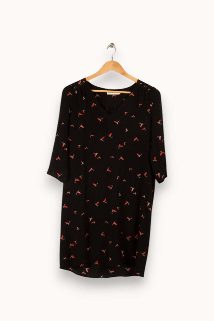 Robe noire à motifs - Taille M/38