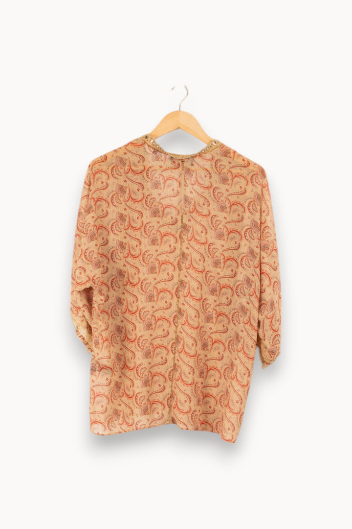 Blouse beige à motifs - Taille L/40