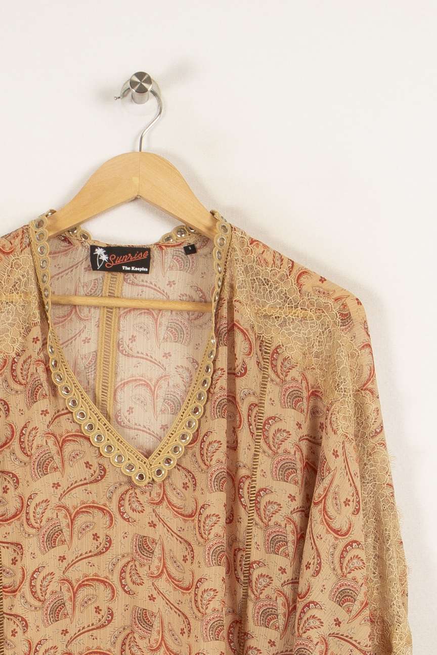 Blouse beige à motifs - Taille L/40