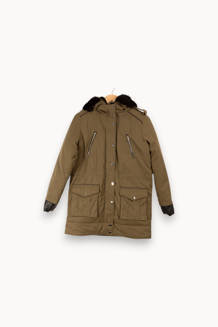 Manteau vert à capuche - Taille S/36