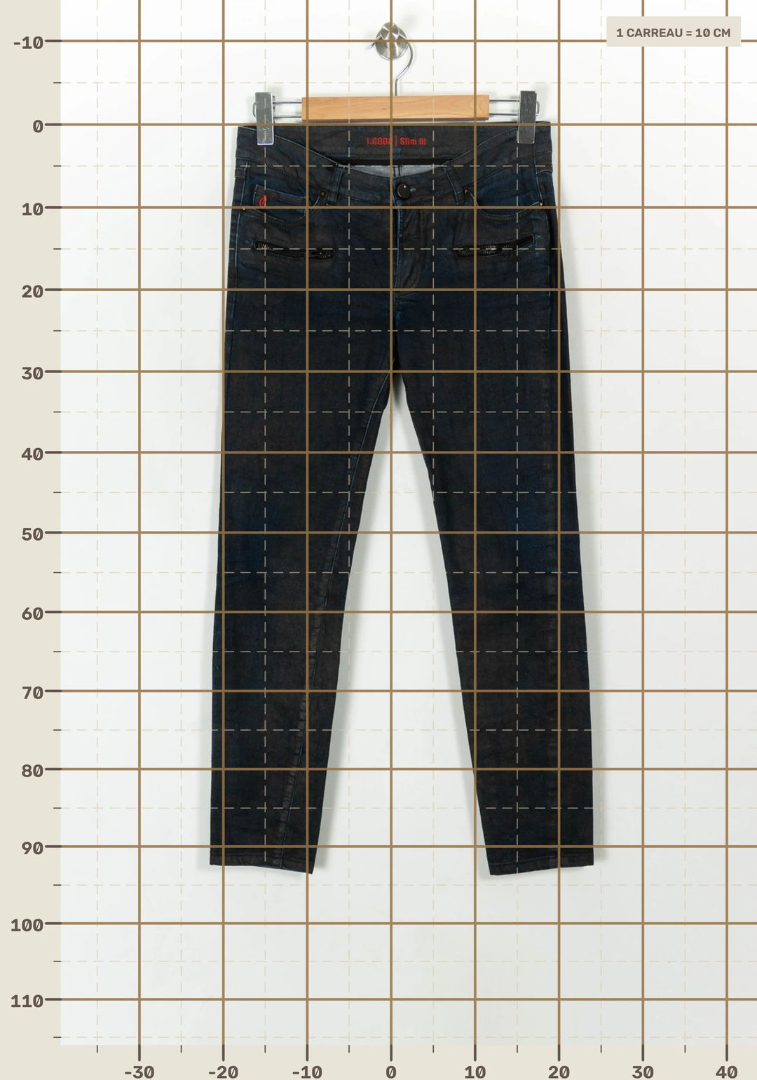 Jean Slim Noir - Taille M/38 de la marque I.Code | PARAD21384 - Vendu par Paradigme - Image 4