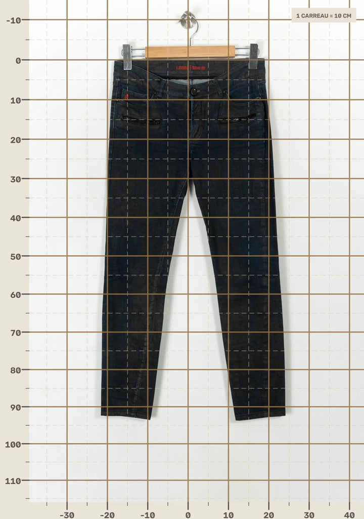 Jean Slim Noir - Taille M/38 de la marque I.Code | PARAD21384 - Vendu par Paradigme - Image 4