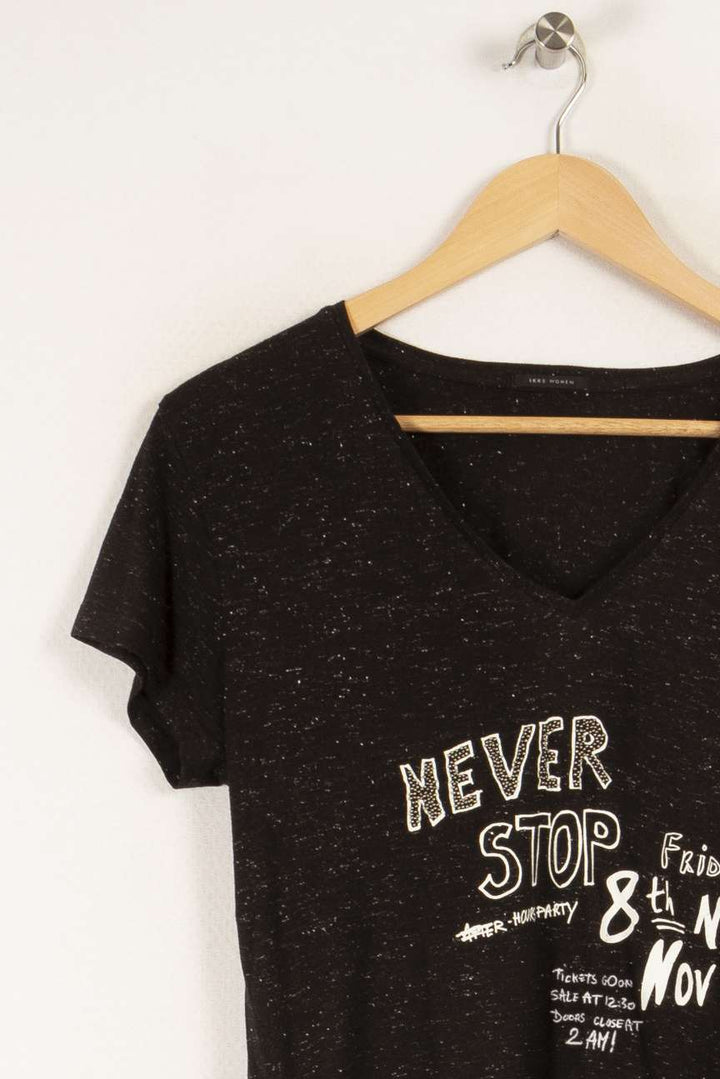 T-shirt noir avec inscription - Taille S/36