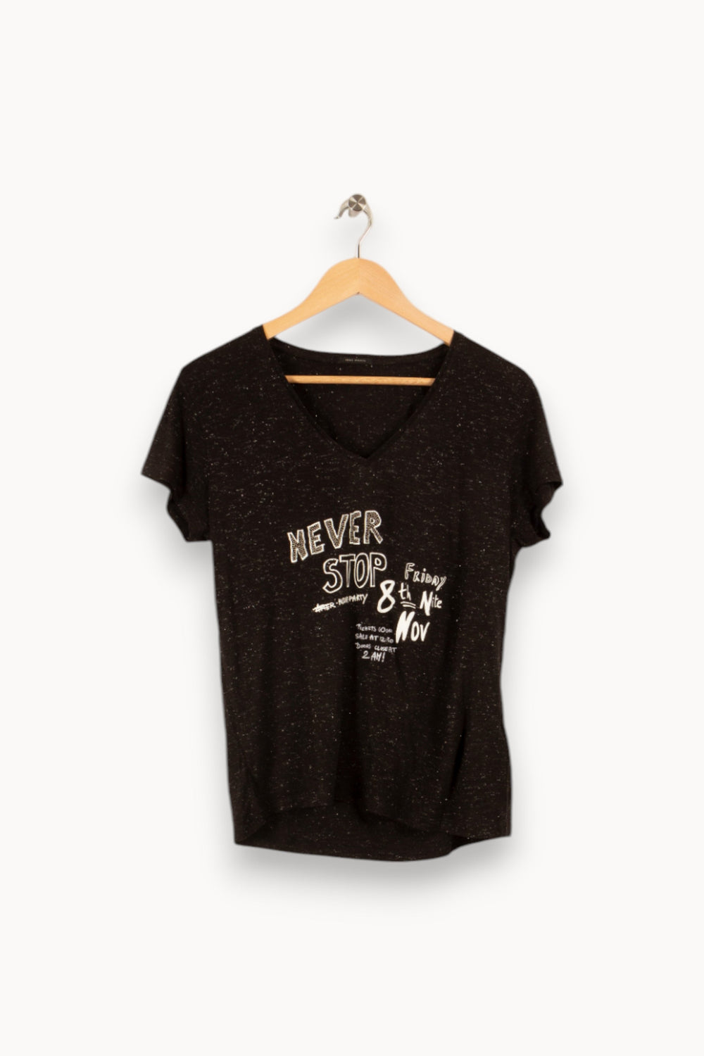 T-shirt noir avec inscription - Taille S/36