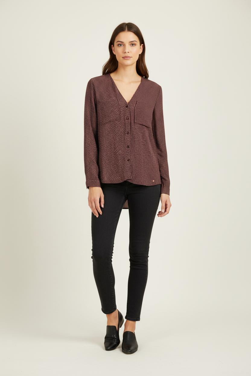 Chemise marron à pois - Taille S/36