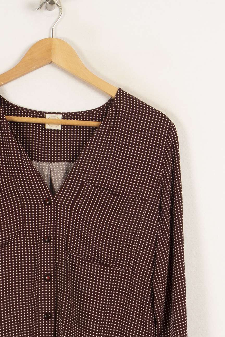 Chemise marron à pois - Taille S/36