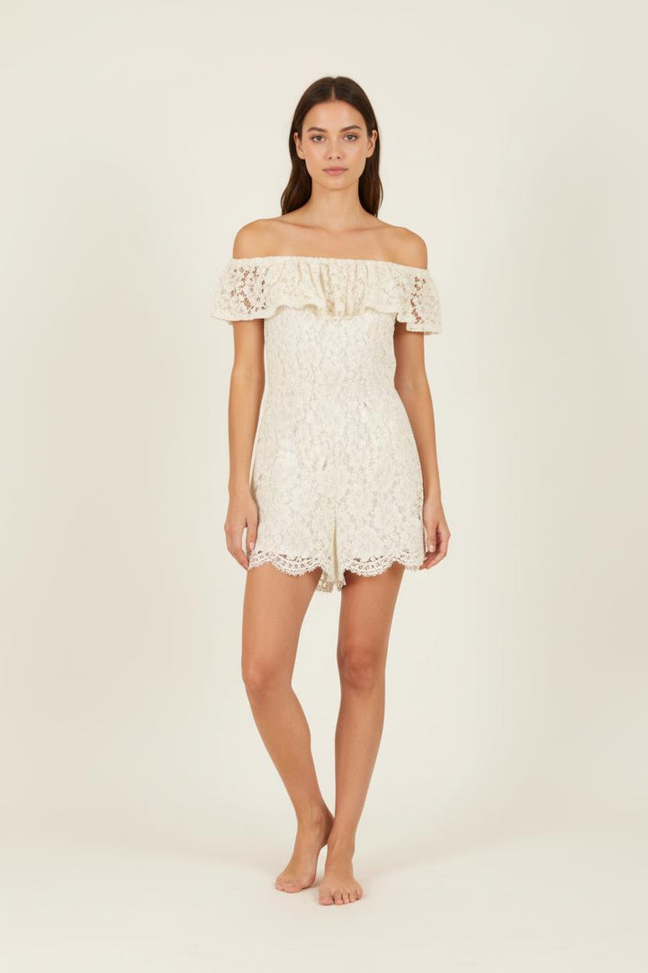 Combishort blanche avec dentelle - Taille S/36
