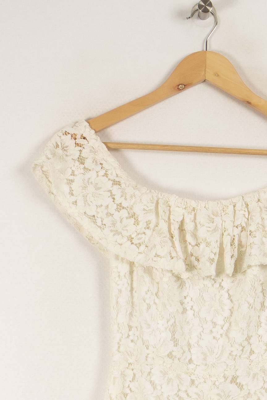 Combishort blanche avec dentelle - Taille S/36