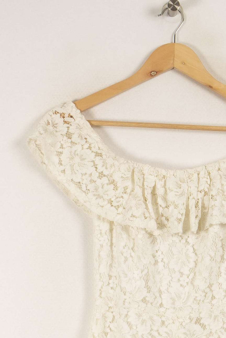 Combishort blanche avec dentelle - Taille S/36