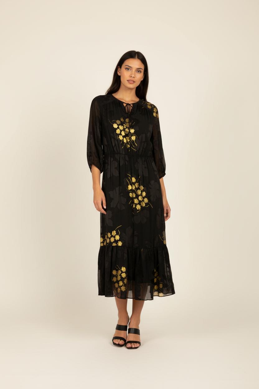 Robe longue noire avec détails - Taille S/36